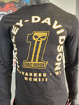 H-D One Skull Mns Ls T