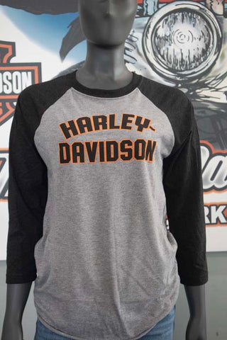 Hd Jersey 3/4 Rag Blk/Gry